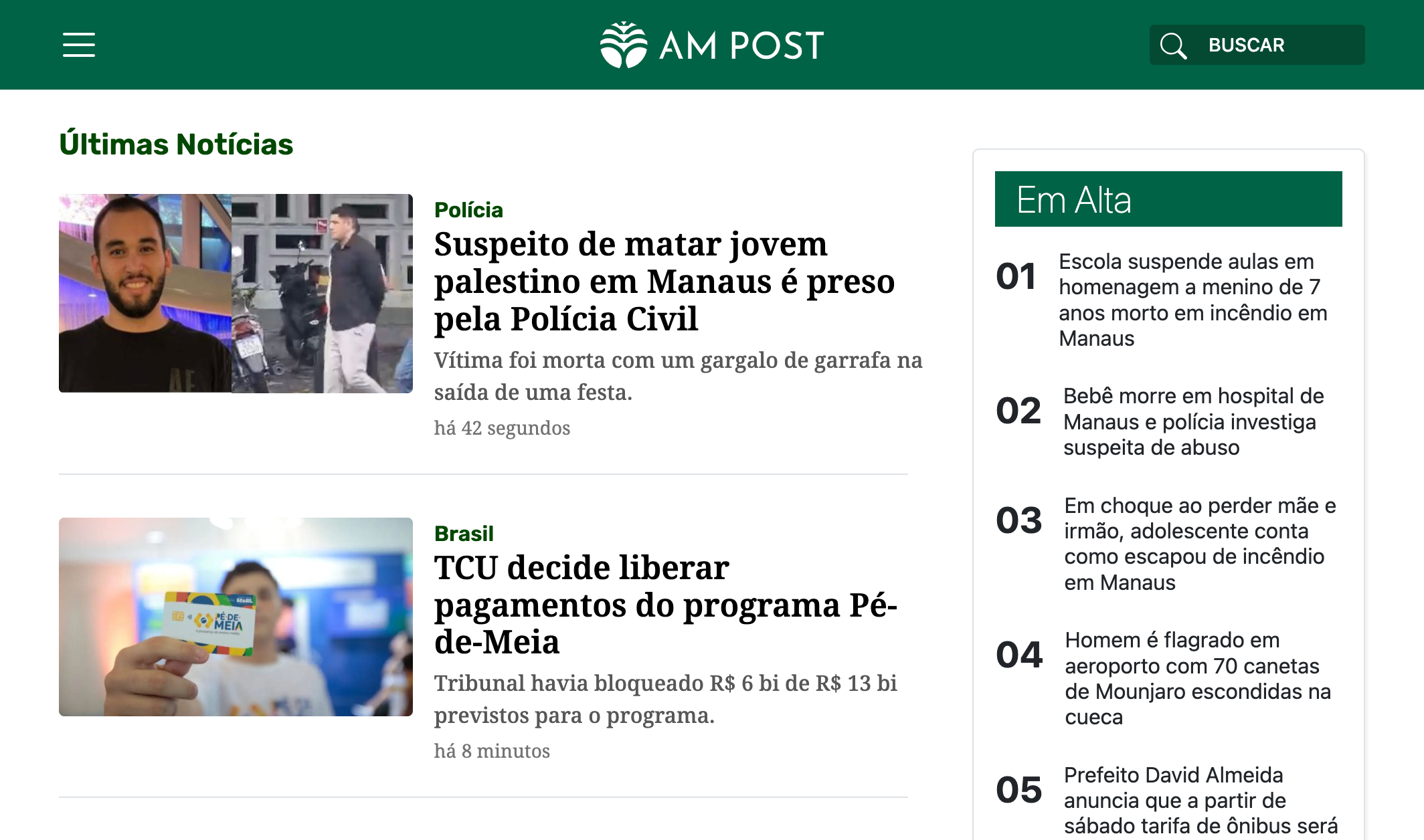 Últimas notícias