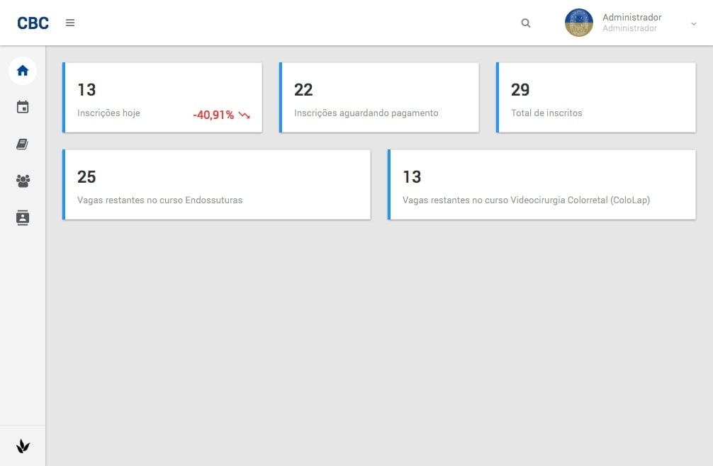 Tela administrativa