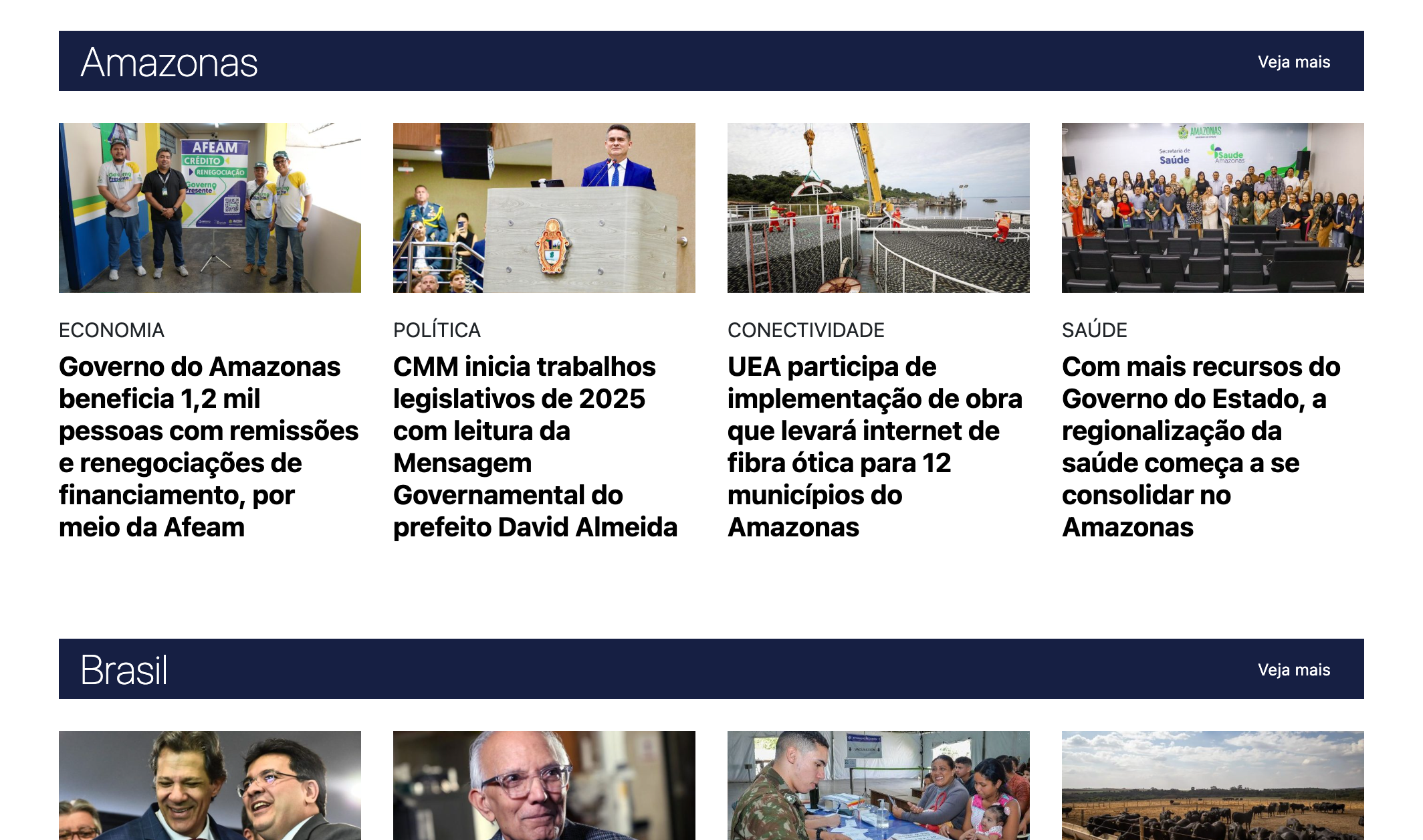 Categorias em destaque