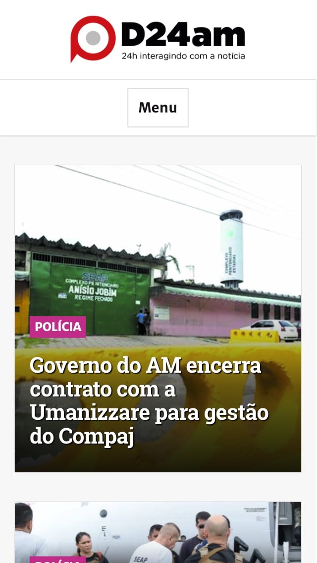 Página Inicial em smartphones
