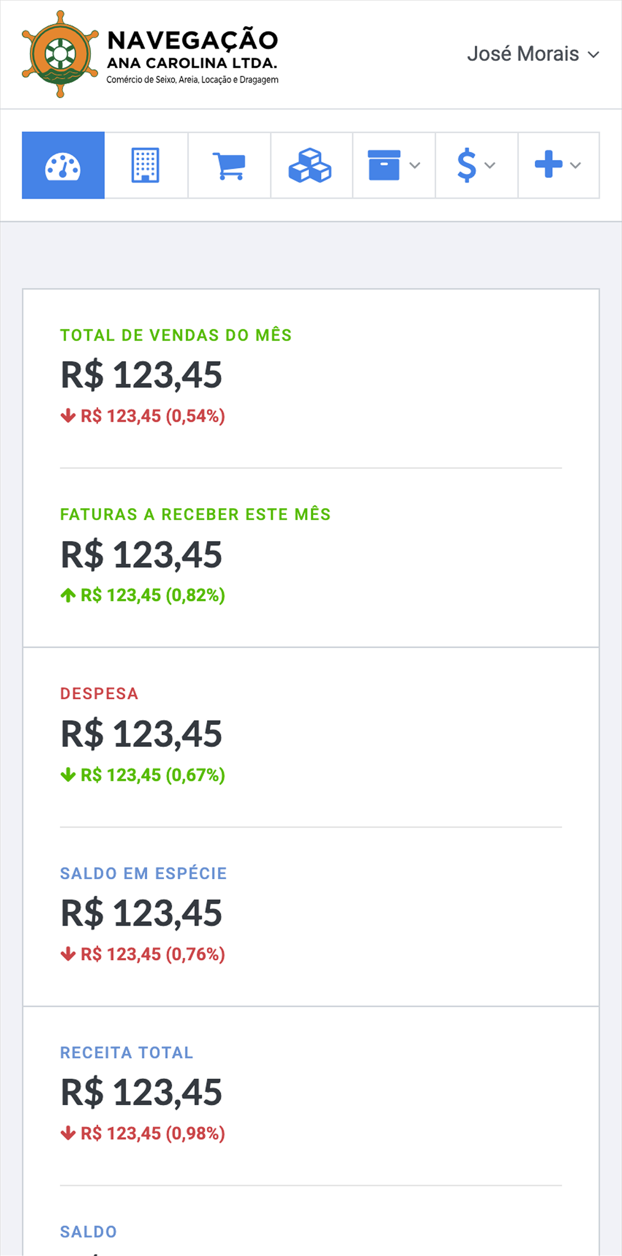 Página Inicial em smartphones