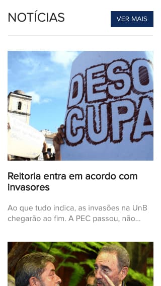 Página Inicial em smartphones